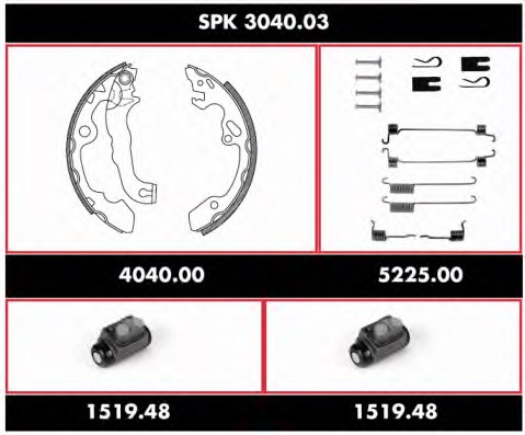 REMSA SPK 3040.03 Brake Set, drum brakes
